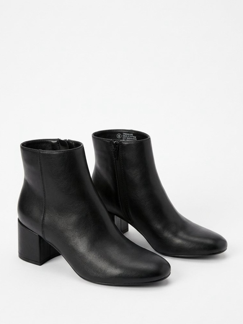 Classic Black Ankle Boots - Sleek Zip-Up Style